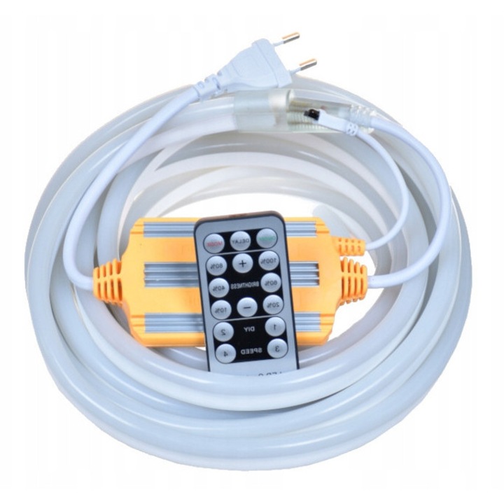Benzi LED NEON CIEPLI 2835, 10m, IP67, cu pilot
