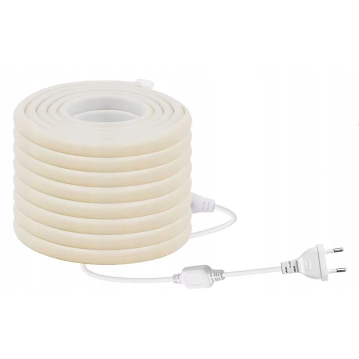 Set Benzi LED COB 288, 230V, 9M, IP67, Culoare CIEPLA, Klosz MLECNY
