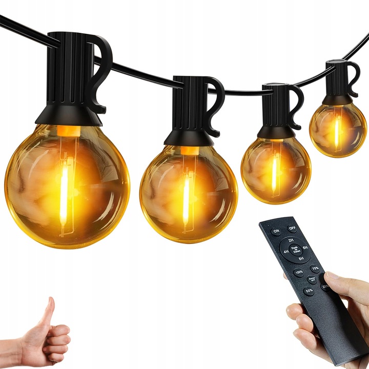 LED гирлянд за открито, 30м, 50 LED, топла светлина 2700K, IP44