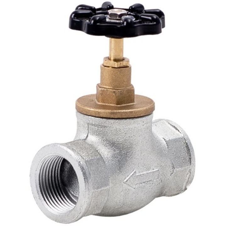 Robinet de apa, Hydroland, 2" DN50, corp din fonta zincata, cap din bronz, dimensiuni 143x155mm
