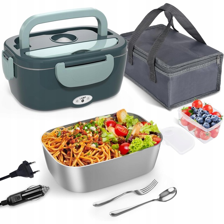 Електрическа кутия за обяд Bento, термо, за открито, с включена термо чанта