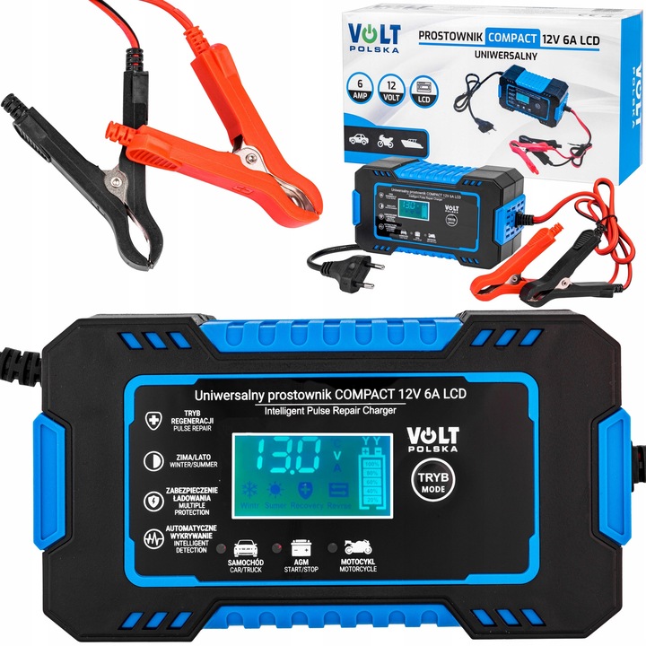 Redresor auto Volt Comfort 6A 12V, pentru acumulatori auto/motociclete/AGM, 150x85x62mm, 400g