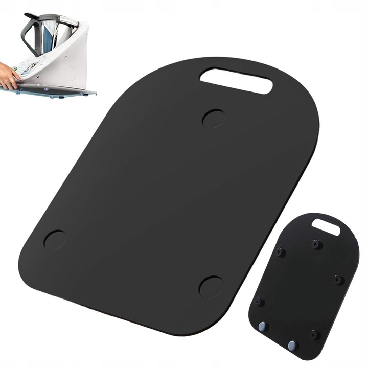 Suport acrilic pentru Thermomix TM6/TM5, cu 4 picioare, negru, 36x28x2.3cm