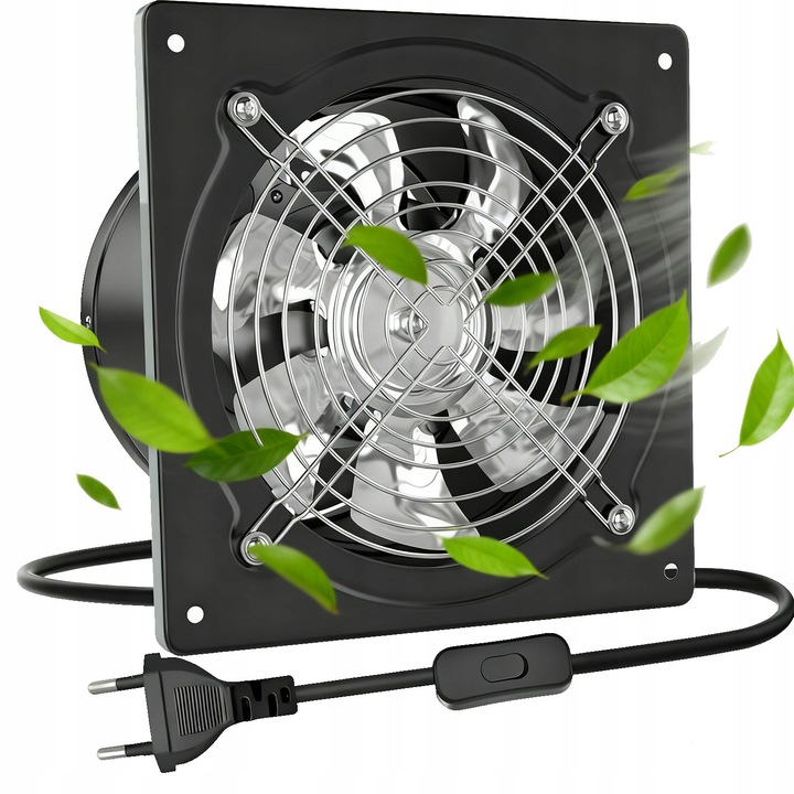 Ventilator extractie 150mm, 525m/h, negru, pentru baie, bucatarie, garaj