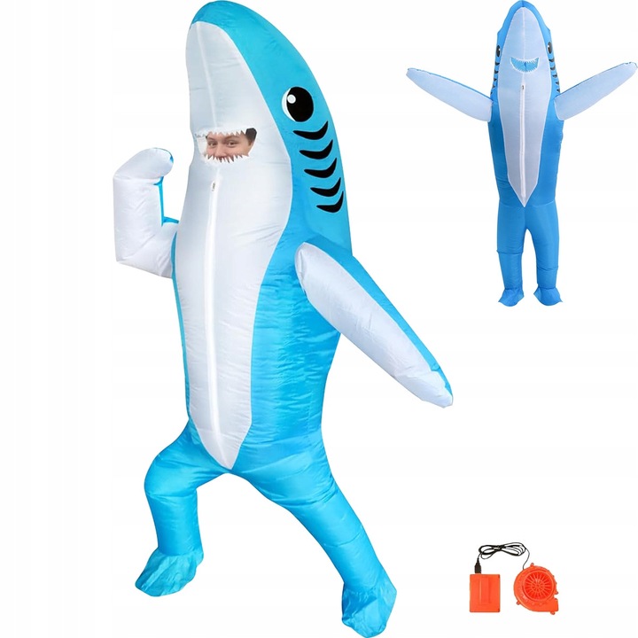 Costum de Halloween nadmucit Anime rechin, 150-190 cm, set