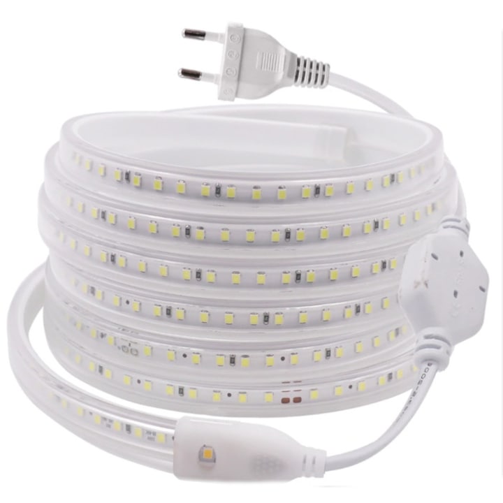 Set benzi LED SMD 2835 100LED/m 40m alb rece 230V IP67