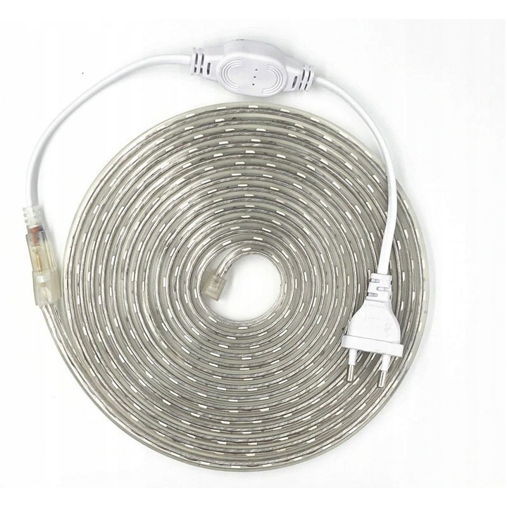 Set benzi LED SMD 5050 15m, alb neutru, 230V, IP67, 60 LED/m