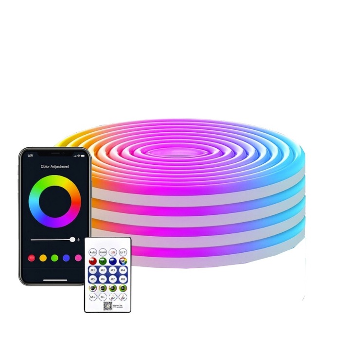 Benza LED Neon RGB 5m, 30 LED/m, IP67, multicolor