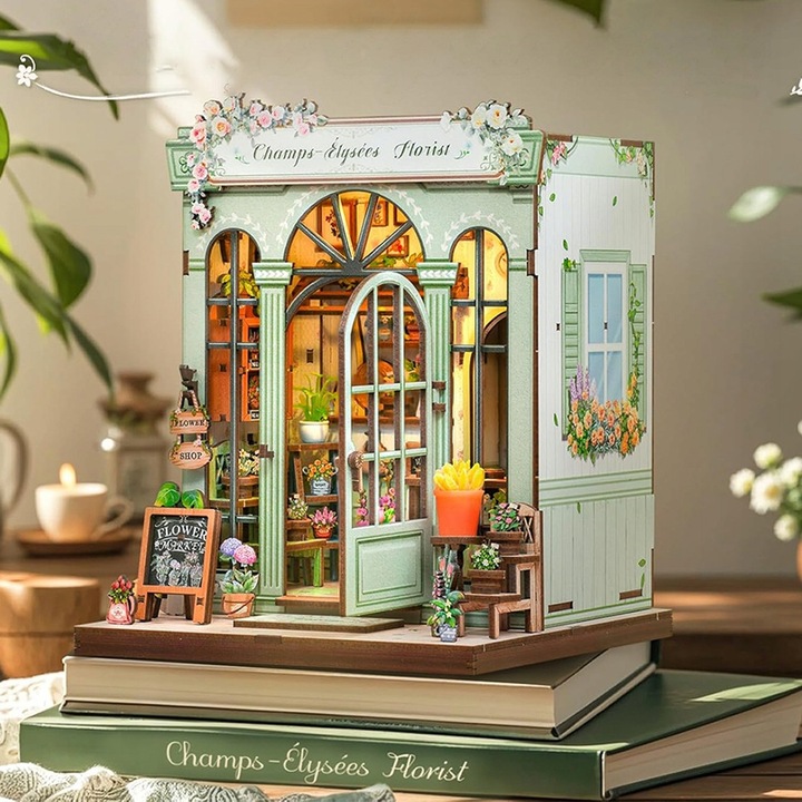 Puzzle BEDEE Domek Pomiedzy Ksiazki, set, flori, multicolor