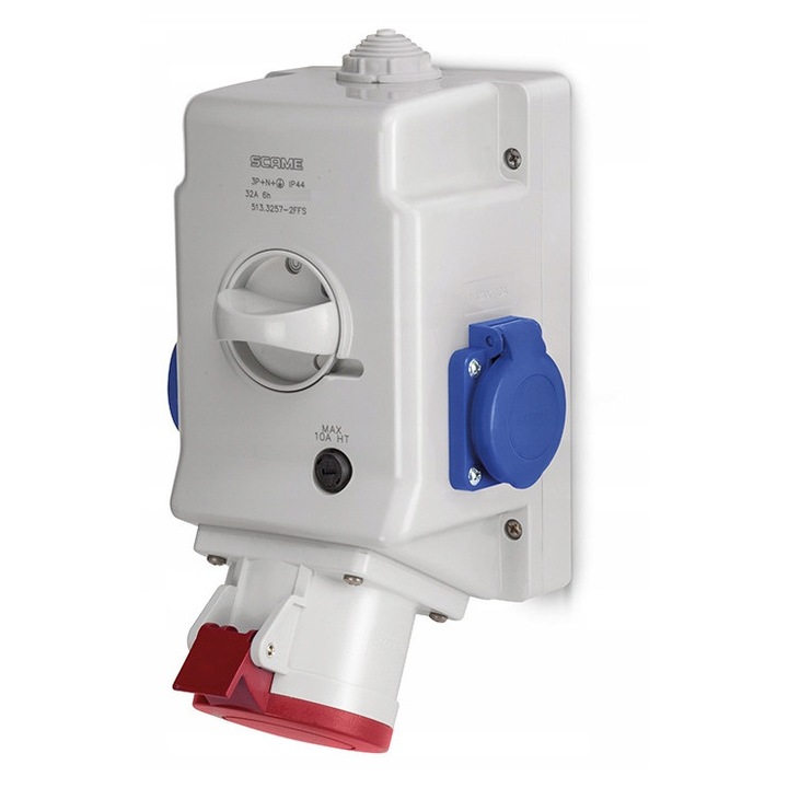 Tablouri electrice Scame set 4P 1x32A 2x230V rosu, 0-1