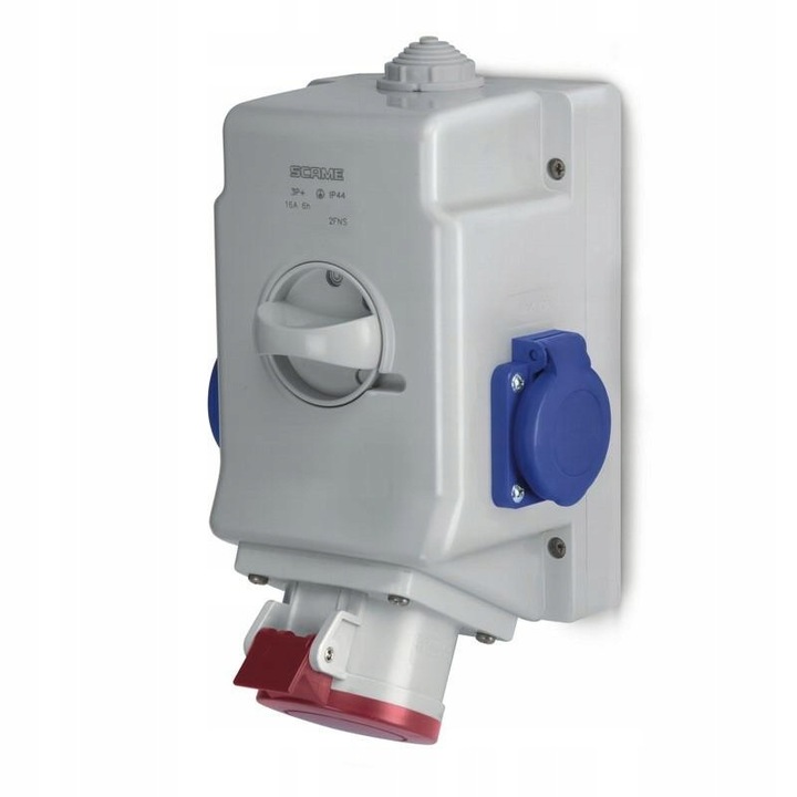 Tablouri electrice Scame set 4P 1x16A 2x230V 0-1 rosu, 16A, IP44/IP54