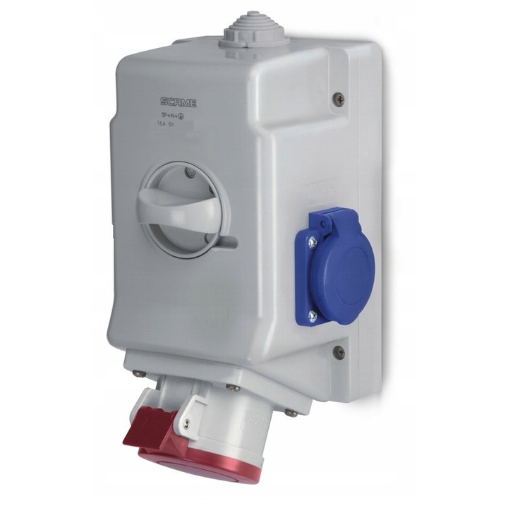 Tablouri electrice Scame set 4P 1x16A 1x230V, rosu, IP44/IP54
