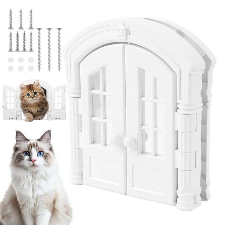 Вратички за котки с обков, прозрачни, комплект