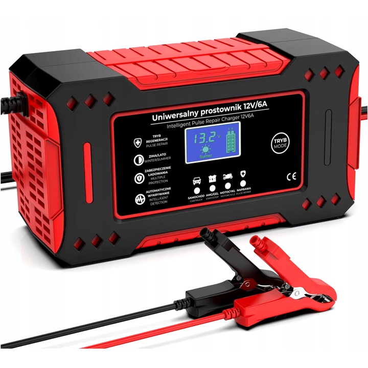 Incarcator auto automat 12V, 4-100Ah, LCD, 100W, set de functii de reparare, dimensiuni 146x81x60mm