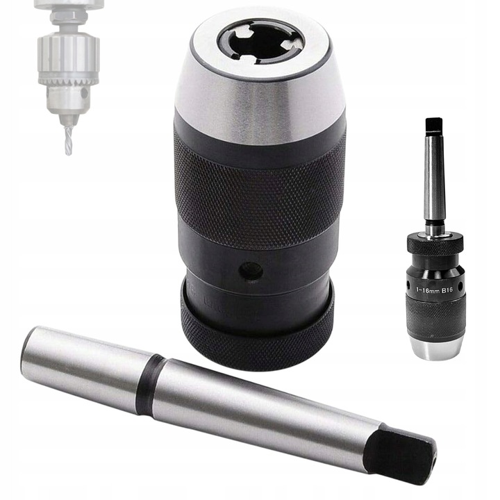 Set usa de gaurit 1-16mm cu trunchi MT2-B16, metal, negru