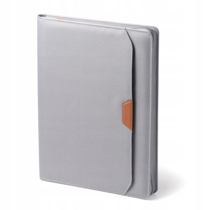 Mapa conferinta Roly A4, cu notepad, 3 compartimente, gri, 23,5x31,5x1,5cm