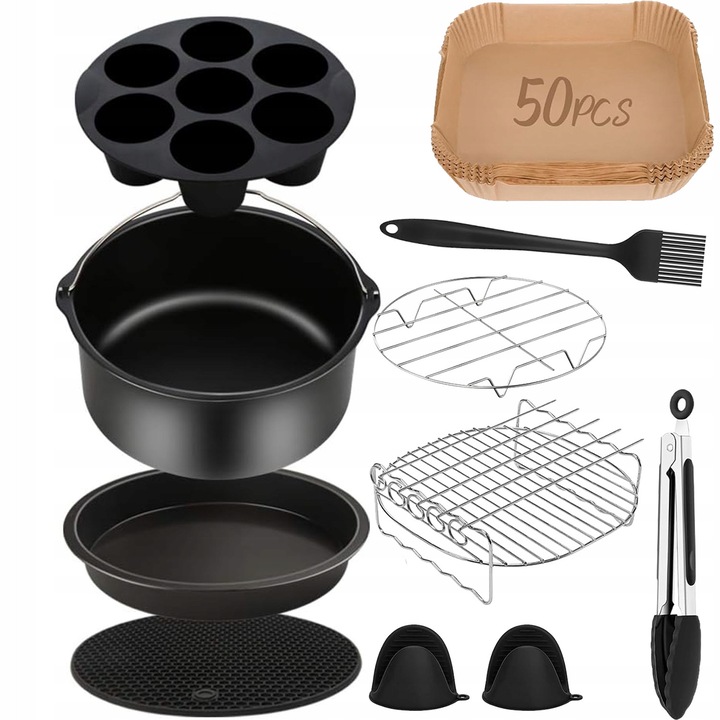 Set 11 piese accesorii pentru friteuza COSORI XXL, multicolor