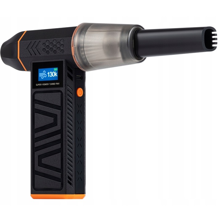 Mini aspirator si suflanta 2 in 1, 130000 rpm, 8000 mAh, LCD, 15x9cm, 0,290 kg