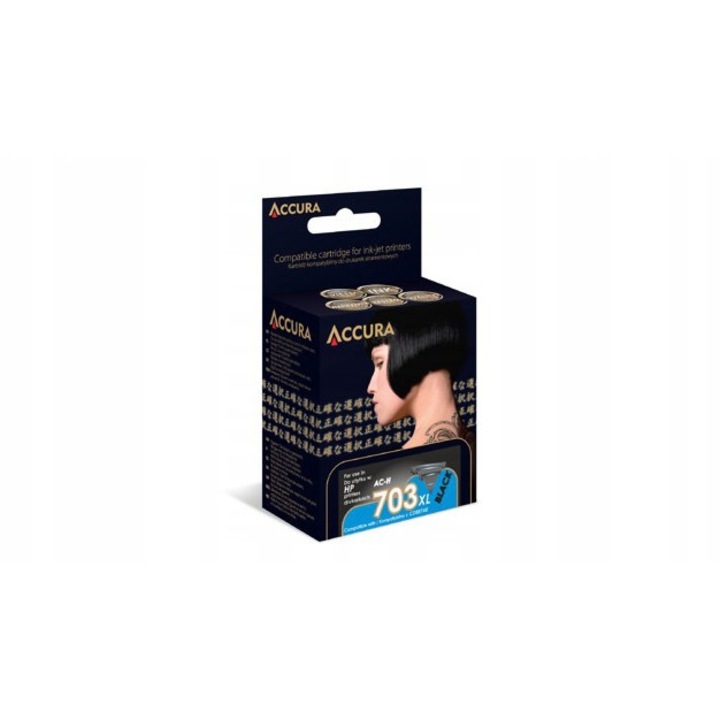 Cartus imprimanta Accura, HP No. 703XL, negru, capacitate 22ml, inlocuitor