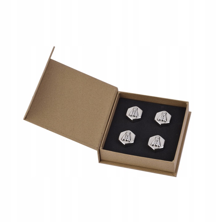 Set 4 cuburi de gheata metalice Laguiole, pentru whisky, design original, cutie cadou