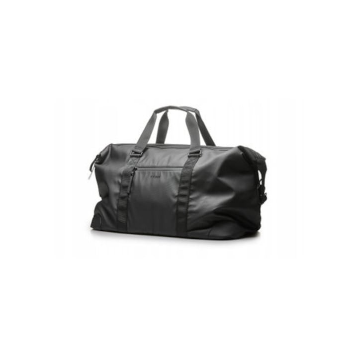 Utazótáska Duffle, fekete, nagy kapacitású, minimalista design