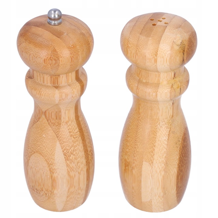Set solnica si pipera cu moara din lemn, Excellent houseware, 16x5,5cm, culoare: brown
