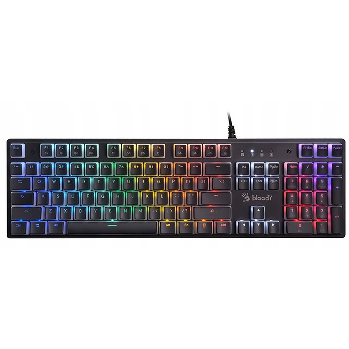 Механична клавиатура A4Tech Bloody S520N Pudding, BLMS Red Plus, RGB, 87 клавиша, USB