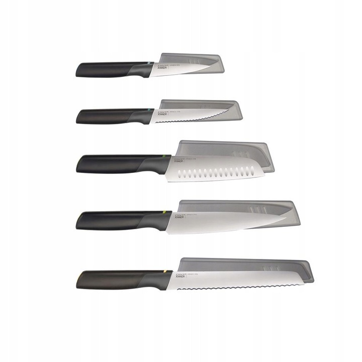 Set 5 cutite Duo Joseph Joseph, inox, antiderapante, argintii