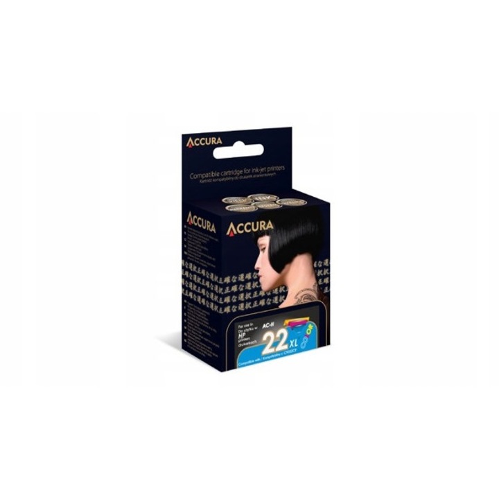 Cartus imprimanta Accura HP No. 22 XL, colorat, 19 ml, set de inlocuire