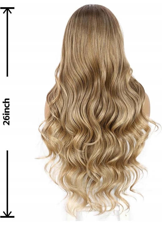 Peruca Lace Front set Ombre brun & blond, 65cm, densitate 150%