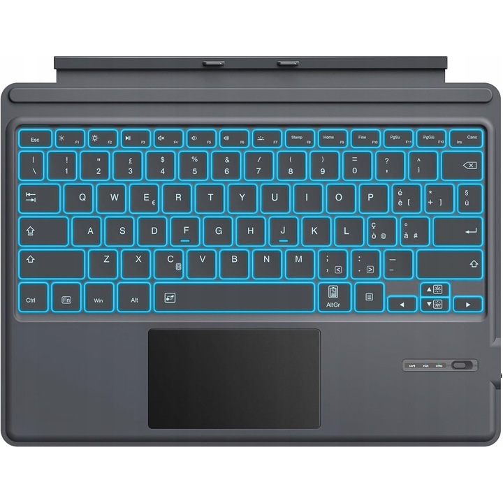 Bluetooth клавиатура за Microsoft Surface Pro 7 Plus/Pro 7/Pro 6/Pro 5/Pro 4/Pro 3, 7 цвята подсветка, 500 mAh