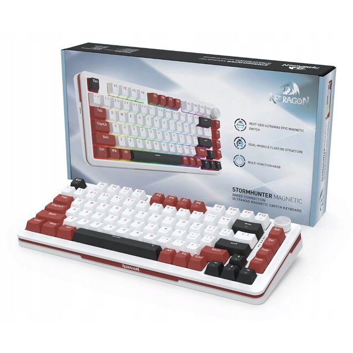 Tastatura Redragon K721WRB-RGB-M Stormhunter, iluminare RGB, design ergonomic