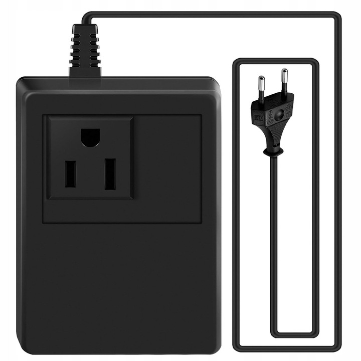 Transformator de tensiune 70W, 220V la 110V, priza UE, negru