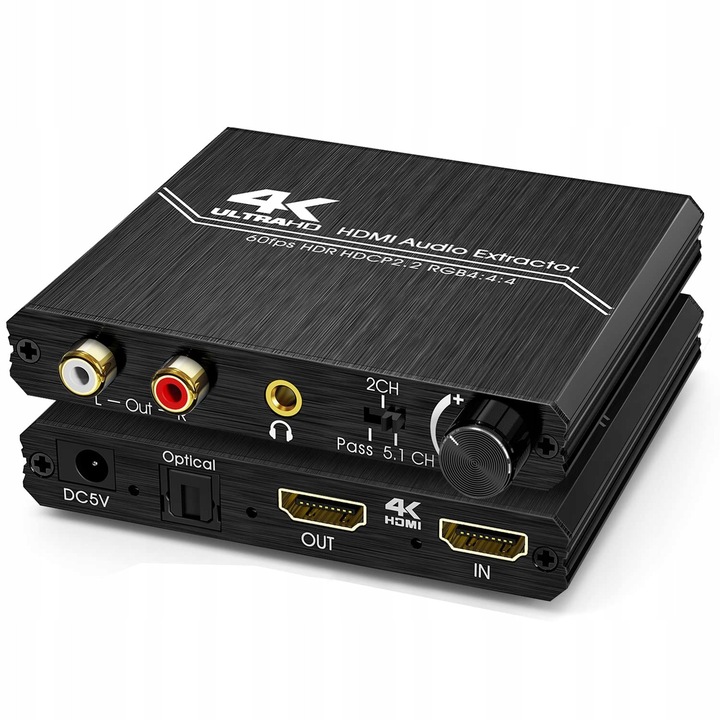 HDMI аудио сплитер, 4K@60Hz, извличане на аудио, 3,5 мм