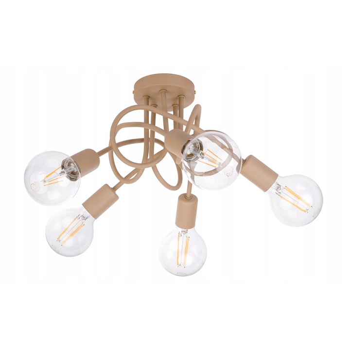 Lustra LED-ONE, model loft, 5x E27, culoare bej, dimensiuni nedefinite