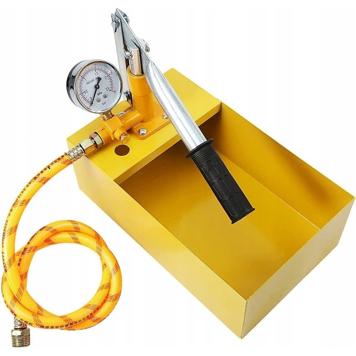 Pompa testare presiune, 1,32/5 l, 0-70 bar, manere din alama, pentru instalatii sanitare si de incalzire