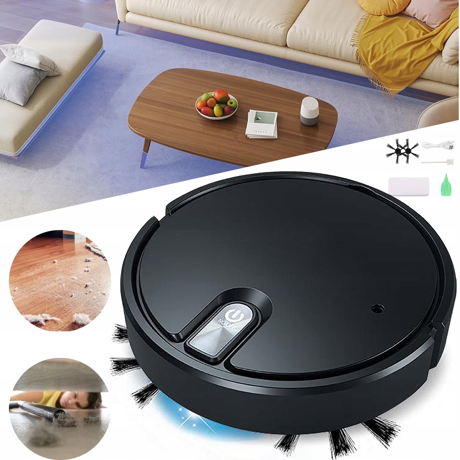 Aspirator robot cu functie de spalare, 1500 PA, pentru par de animale