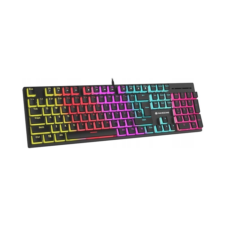 Tastatura mecanica Tracer GameZone Unique, 104 taste, iluminare multicolor, cablu 1,5m
