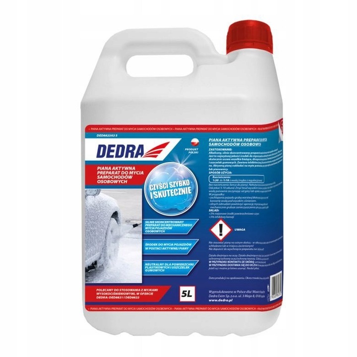 Spuma activa pentru spalarea auto, Dedra, 5L, alcalina, concentrata