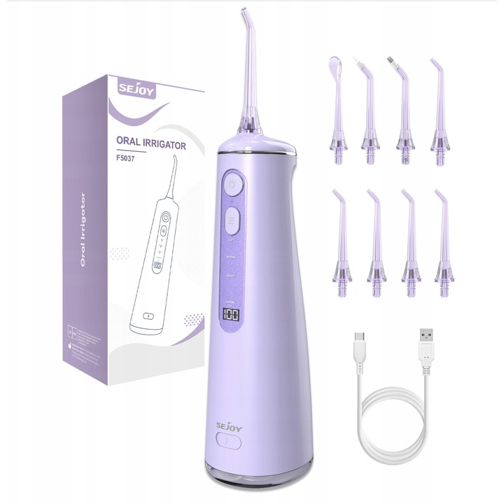 SEJOY CYQ-F5037 szájzuhany, vezeték nélküli, 8 fúvóka, 300ml, lila