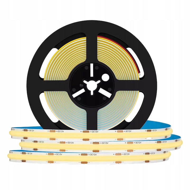 Banda LED Neon COB 12V 5m, Berge, lumina neutrala, 12W, autoadeziva