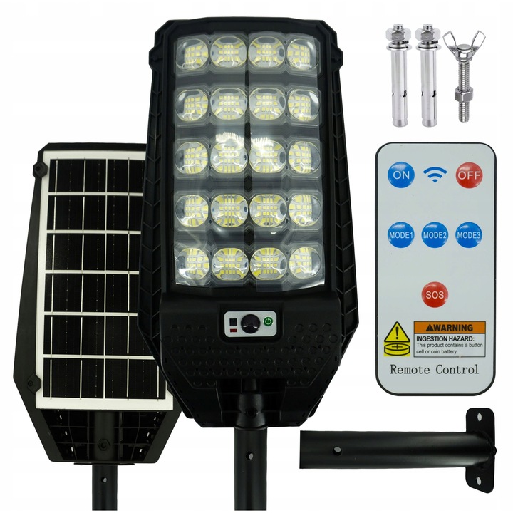 20-szemes COB napelemes lámpa, mozgásérzékelő, vízálló, 2 méter