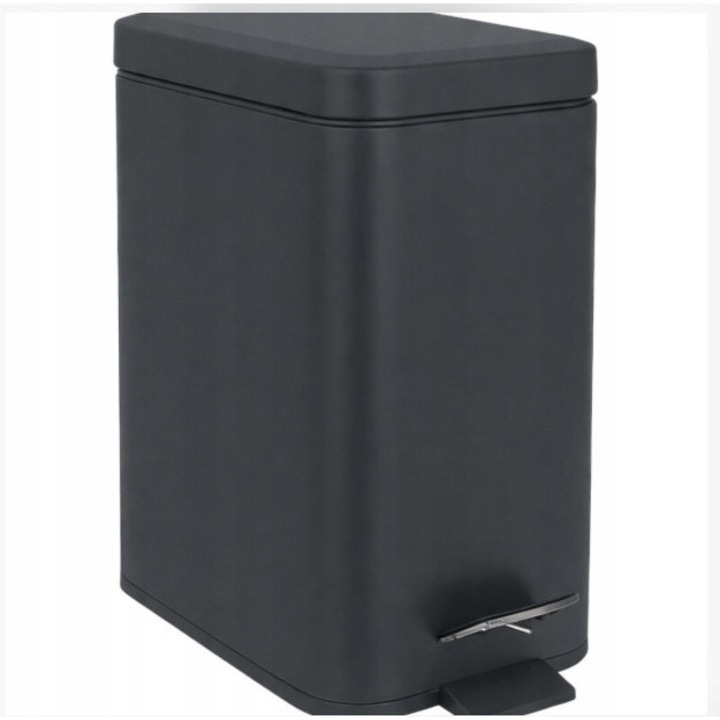 Кош за боклук 5L Relaxdays, метален, със софтклоуз, с педал, 29x23x20см
