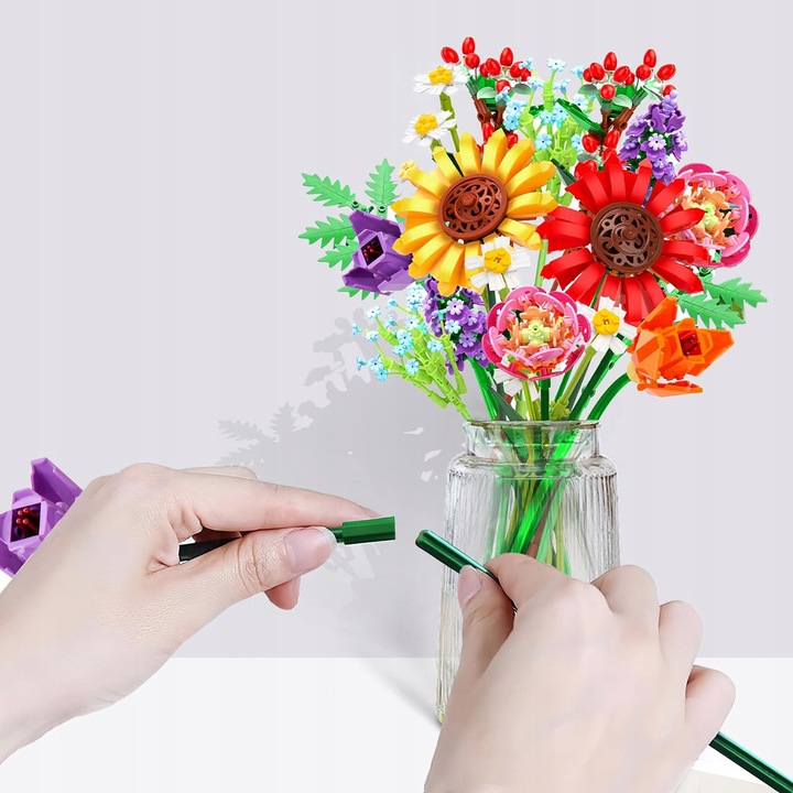 Set buchete flori, 976 elemente, decorare, multicolor