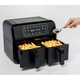 Friteuza fara ulei Ariete, model Dual 4623/00, 8 programe, neagra, 38x35x30cm, 2x4l