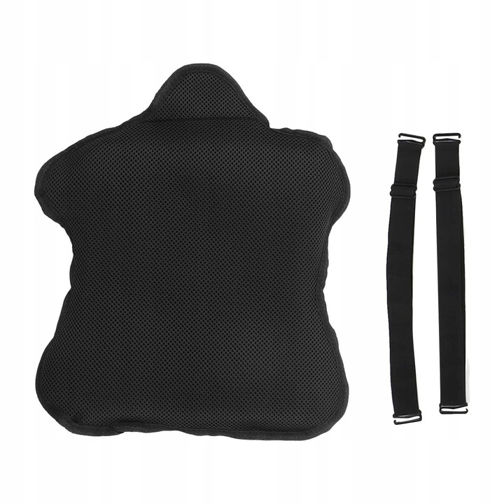 Възглавница за седалка за мотоциклет, черна, 38,5x32 см, ергономичен дизайн, дишащ материал