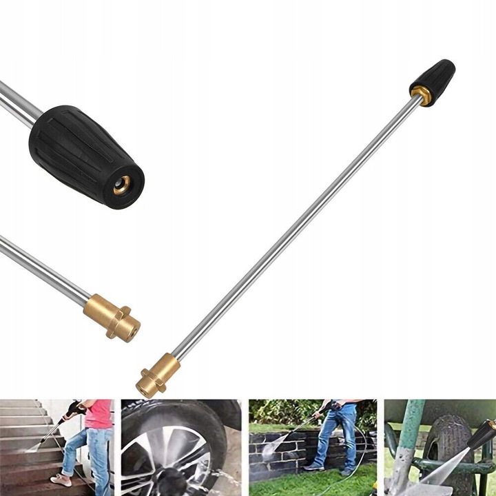 Lance prelungitoare pentru aparat de spalat cu presiune, 58cm, manere rotativ, compatibila cu Karcher K2-K7, set 1x