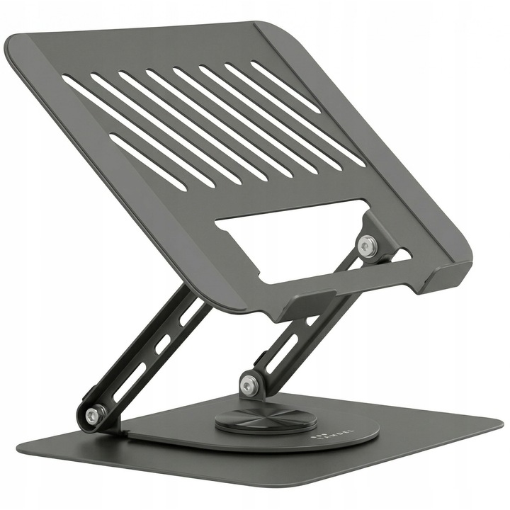 Suport laptop TAMDEL 11-17 inch, rotativ 360°, greutate maxima 5 kg, gri, dimensiuni 260x220x130 mm