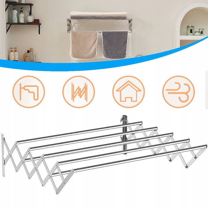 Uscator rufe, montat pe perete, pliabil