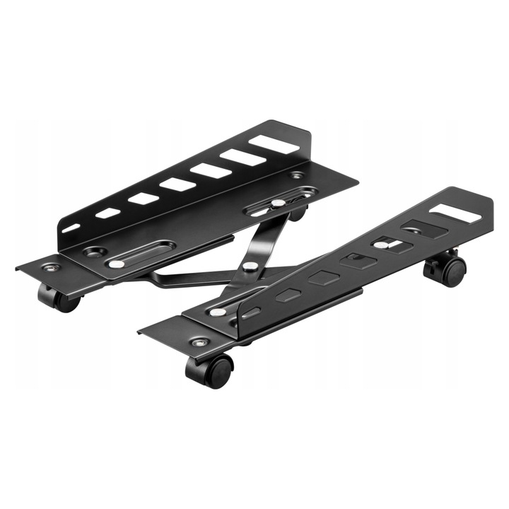 Suport pentru procesor TAMDEL, mobil, din otel, 11,9x20,8cm, negru, cu 4 roti